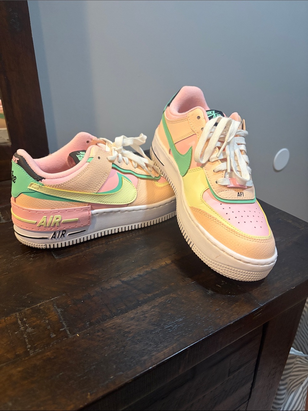 Nike Women’s ' Air Force 1 Pastel Pink, Peach, Mint & Yellow Sneakers